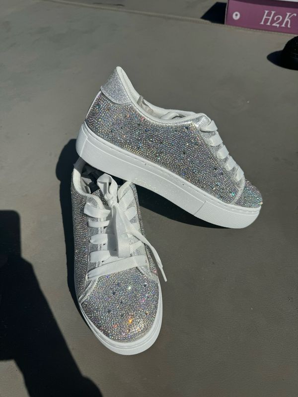 Swift Silver Rhinestone Sneakers