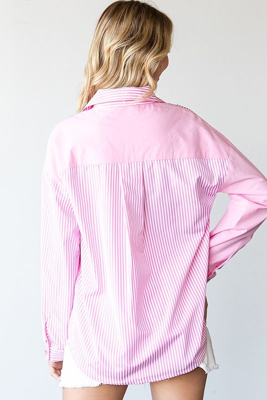 Contrast Long Sleeve Top