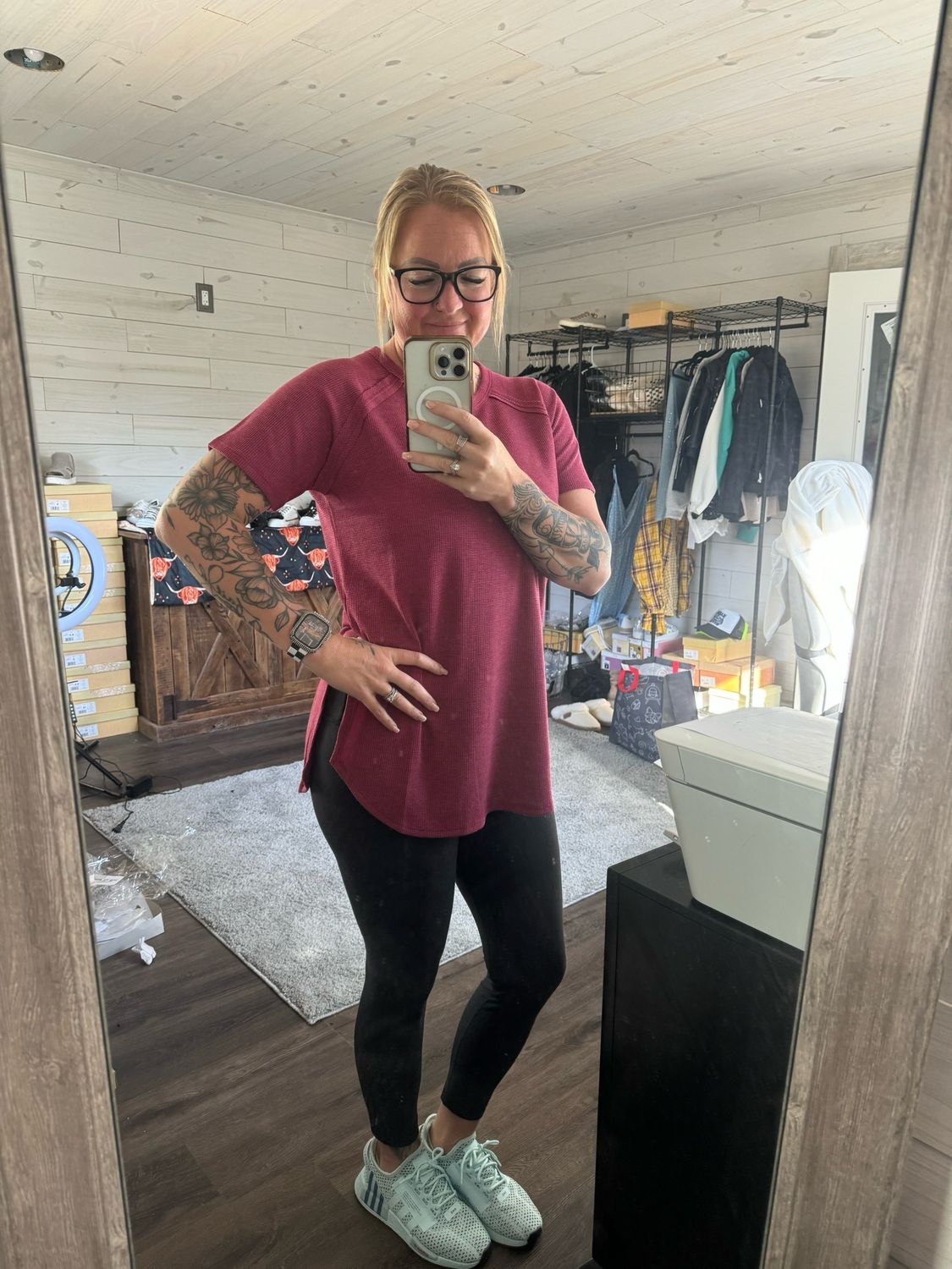 Melage Baby Waffle Short Sleeve Top