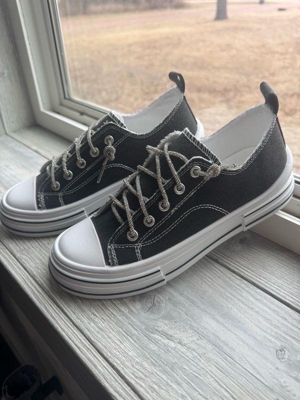 Black Sparkle Aman Sneaker