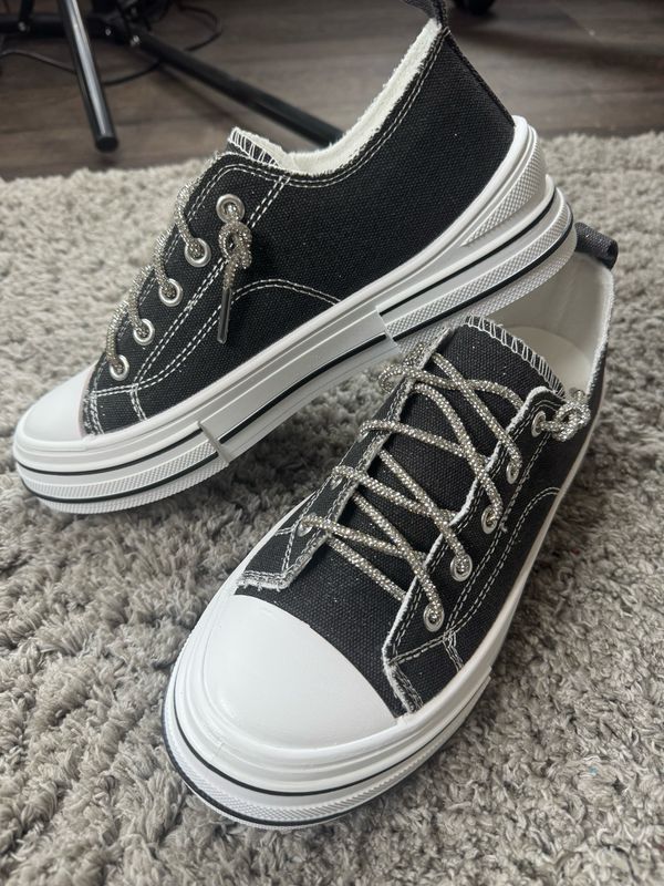 Black Sparkle Aman Sneaker
