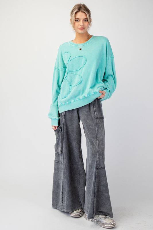 Flower Patch Seafoam Top