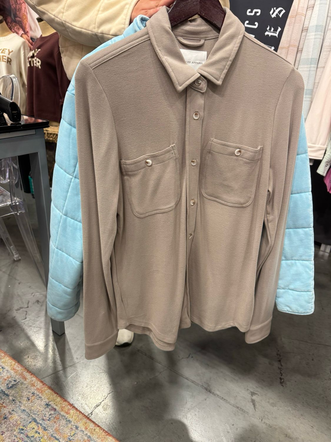 Taupe Button Up Long Sleeve
