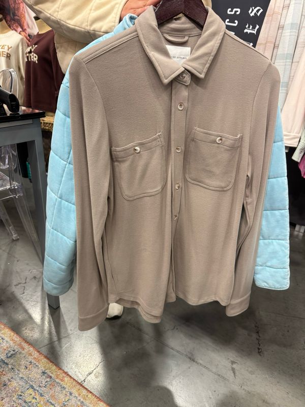 Taupe Button Up Long Sleeve