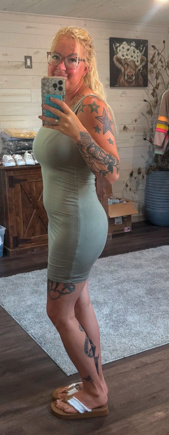 Vetiver Fitted Dress