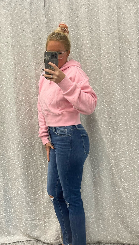 Candy Pink Quilted Drawstring Hoodie