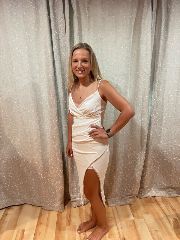 White Rhinestone Dress