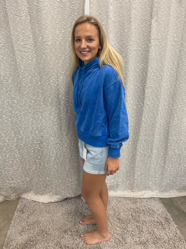 Ocean Blue Crop Sweatshirt