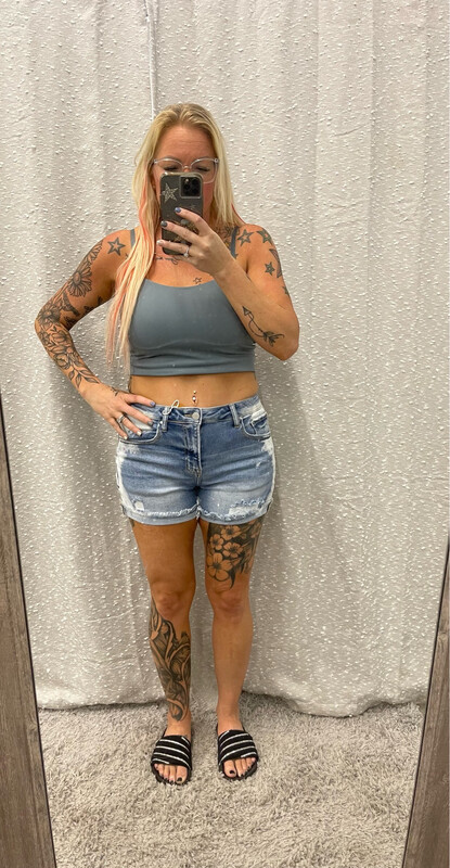 Pink Paint Splatter Jean Shorts