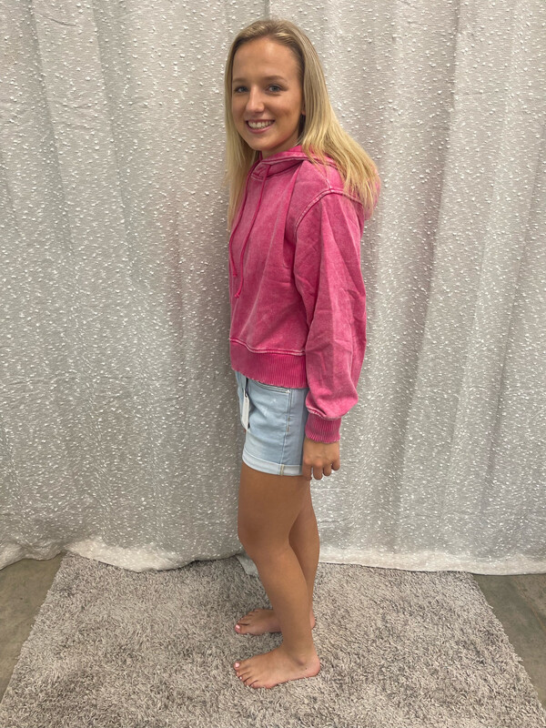 Hot Pink Crop Sweatshirt