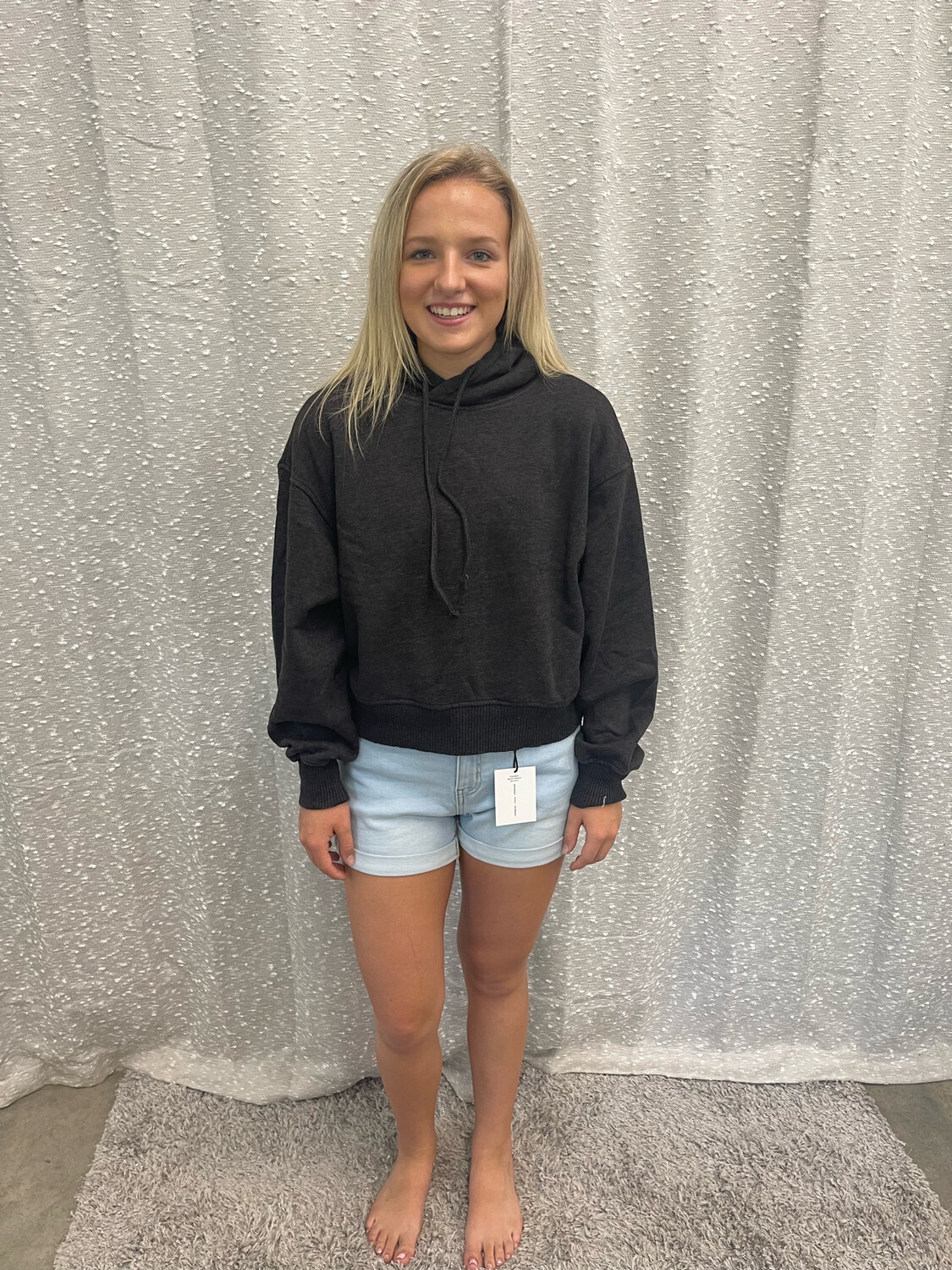 Ash Black Crop Sweatshirt