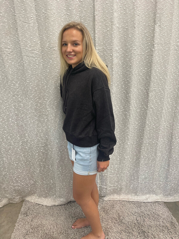 Ash Black Crop Sweatshirt