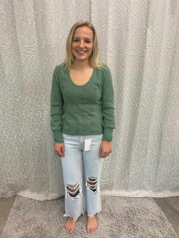 Green Textured Long Sleeve