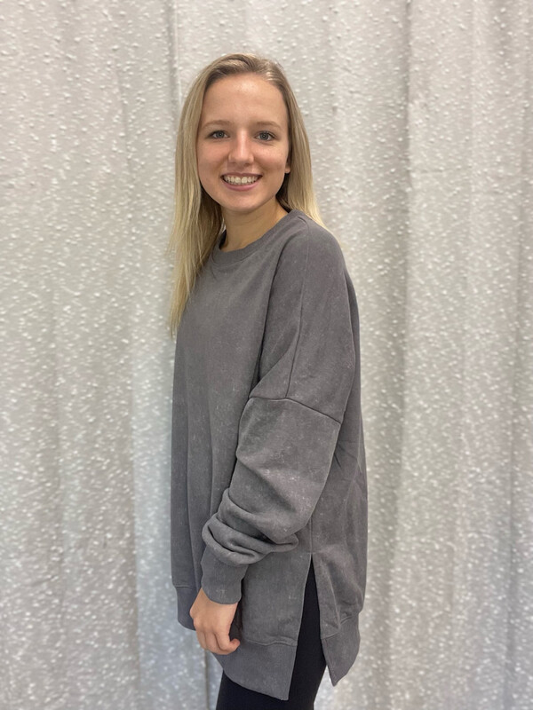 Gray Drop Shoulder Sweatshirt