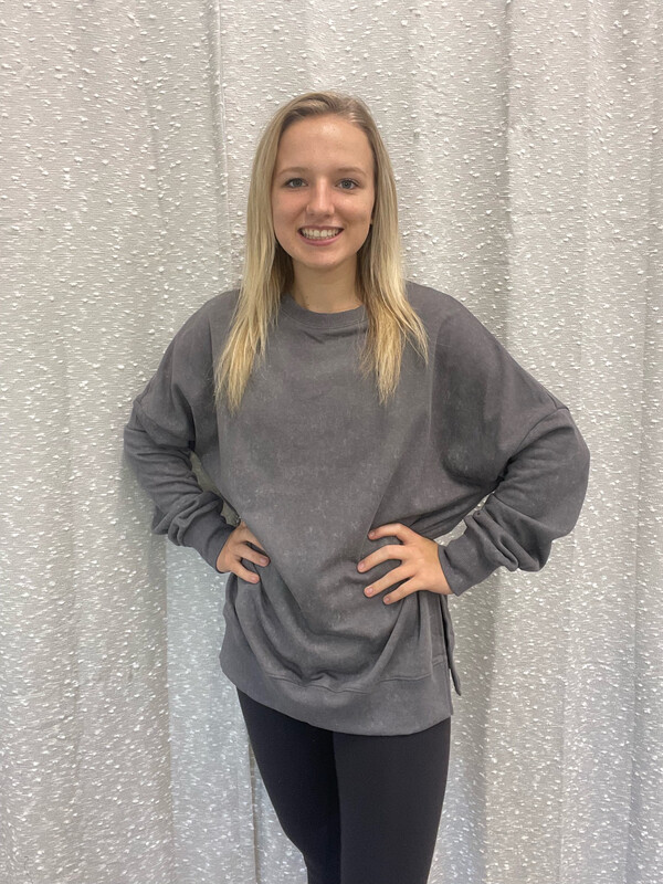 Gray Drop Shoulder Sweatshirt