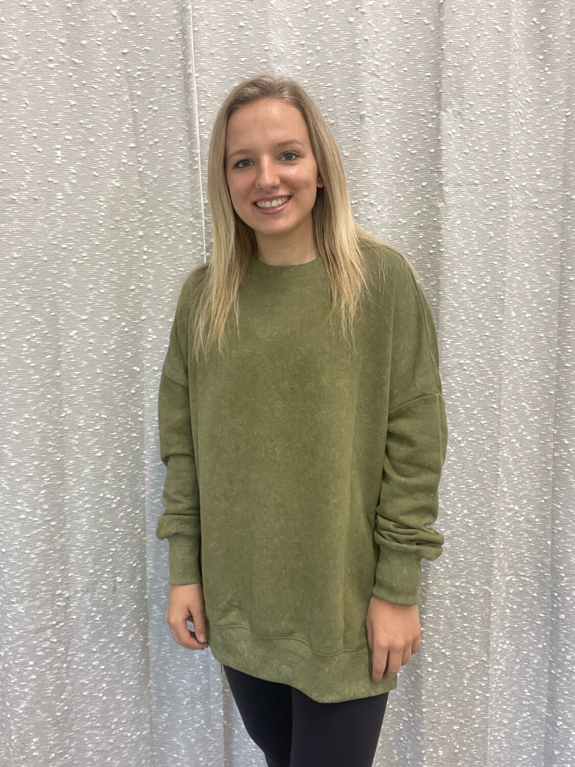 Green Drop Shoulder Sweatshirt