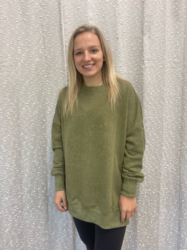 Green Drop Shoulder Sweatshirt