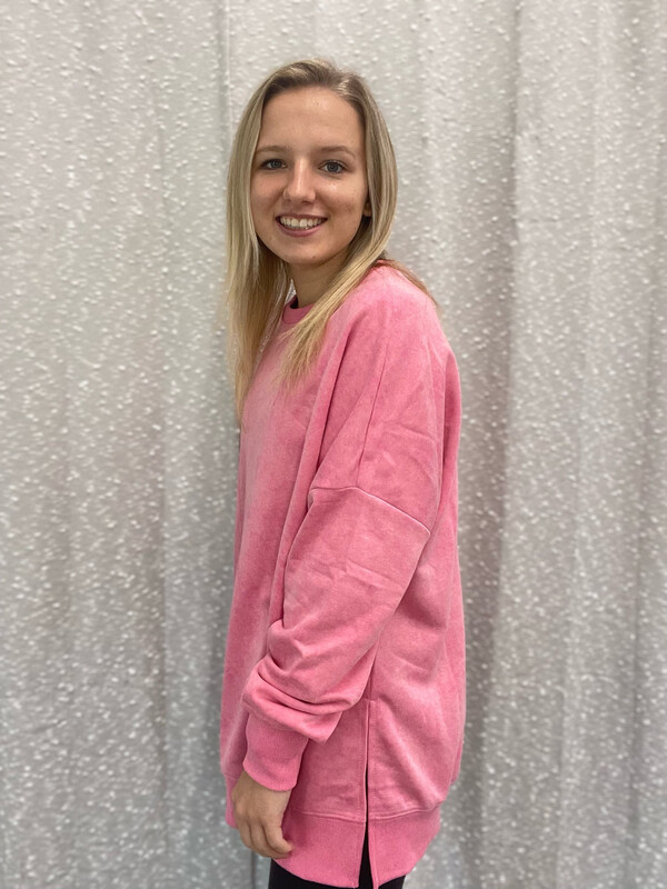 Pink Drop Shoulder Sweatshirt
