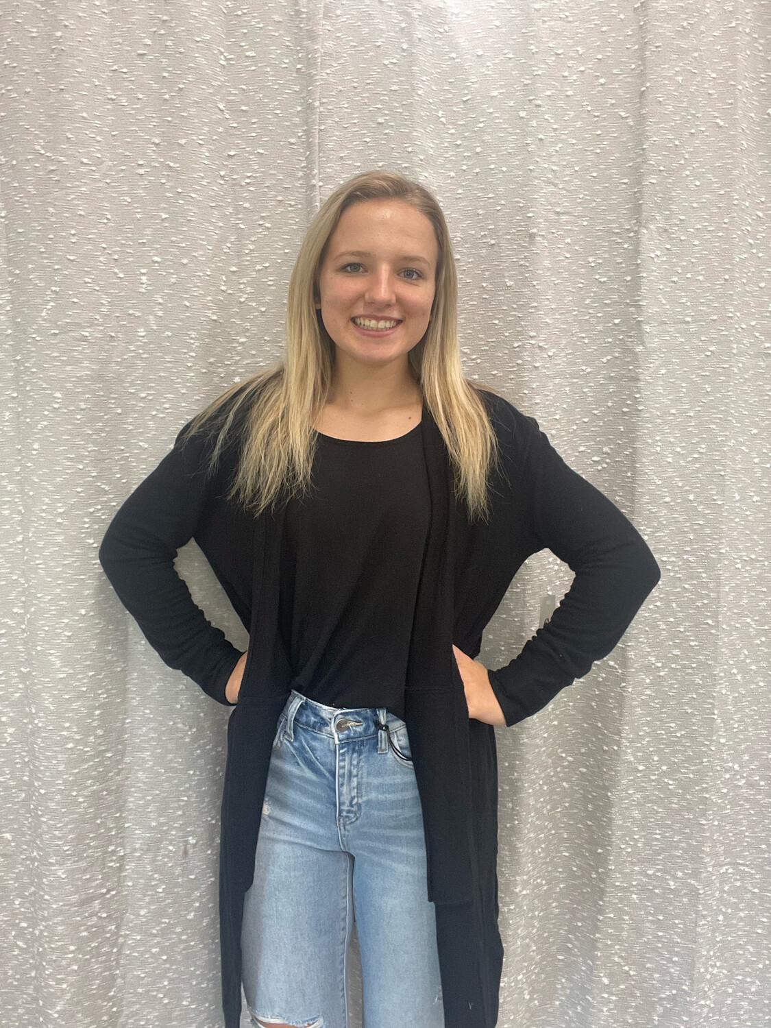 Black Open Front Hooded Cardigan