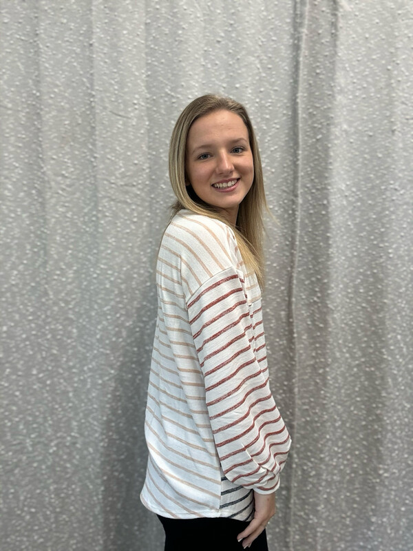 Stripe Color block Sweatshirt
