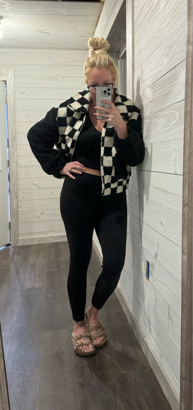 Checkered Teddy Bear Jacket