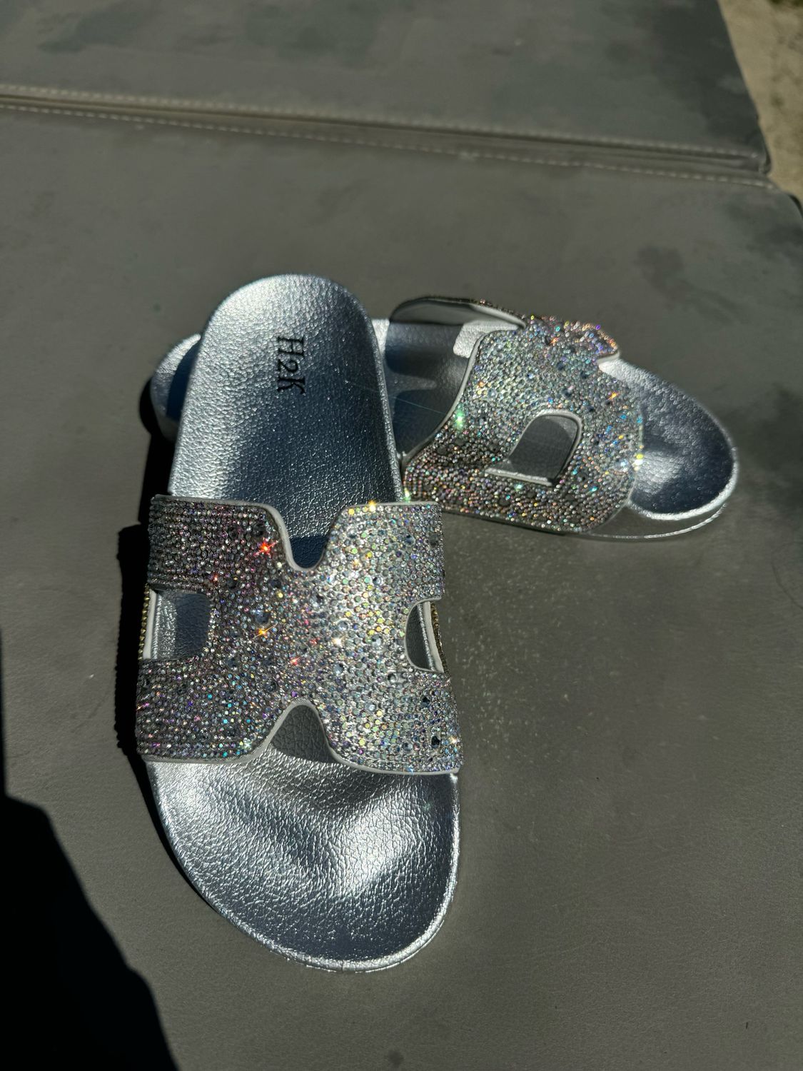 Sparkle Silver Slides