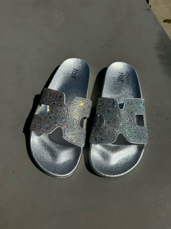 Sparkle Silver Slides