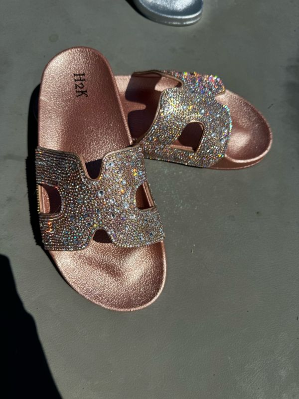 Sparkle Rose Gold Slides