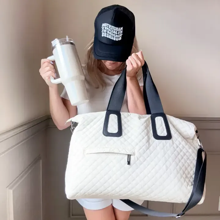 Quilted Off White Weekender