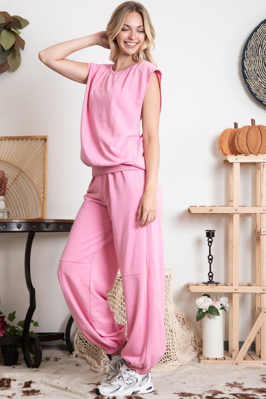 Sleeveless Jumpsuit Pink