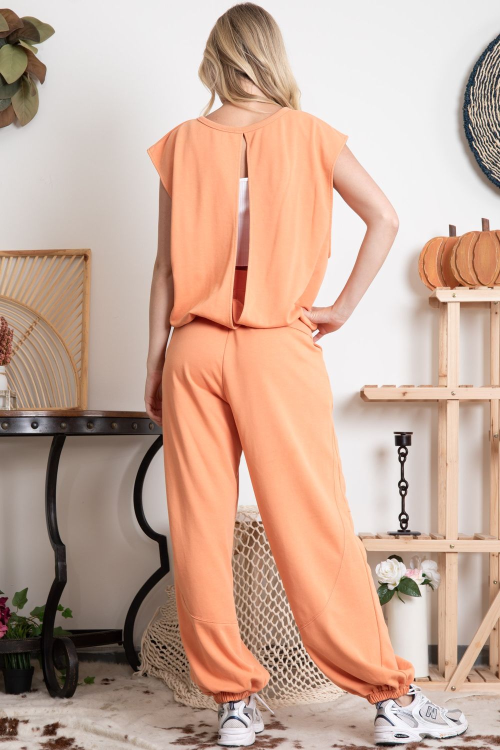 Sleeveless Jumpsuit Light Orange
