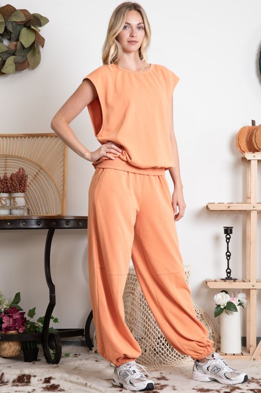 Sleeveless Jumpsuit Light Orange