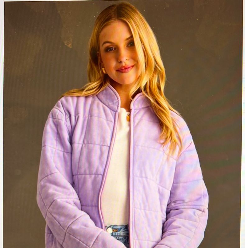 Washed Quilted Jacket Lavender