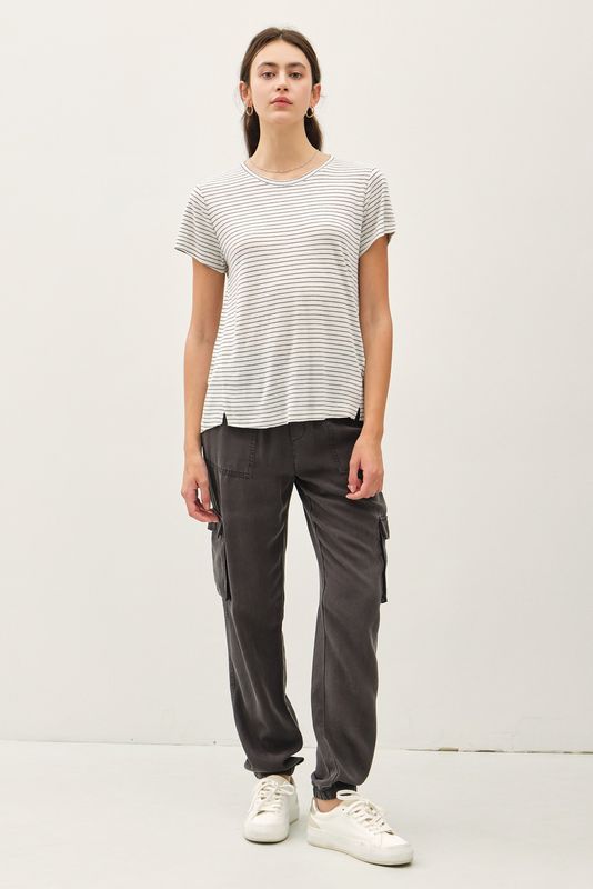 Charcoal Stripe BC Top