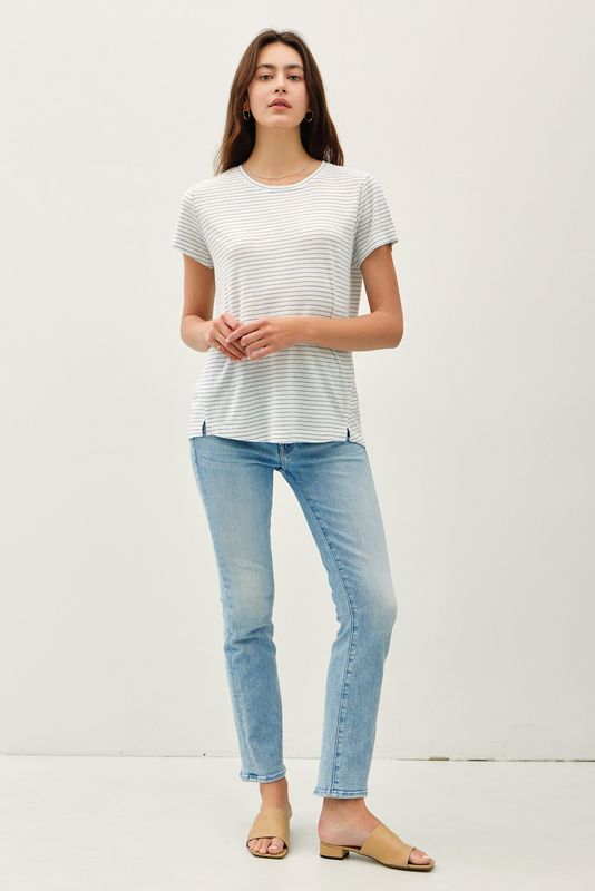 Retro Blue Stripe BC Top