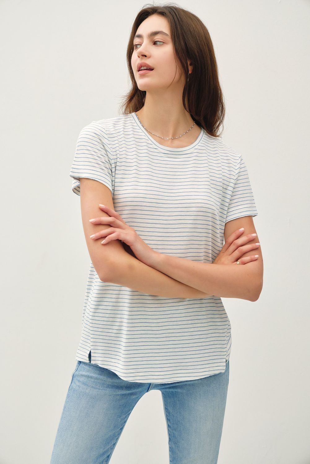 Retro Blue Stripe BC Top