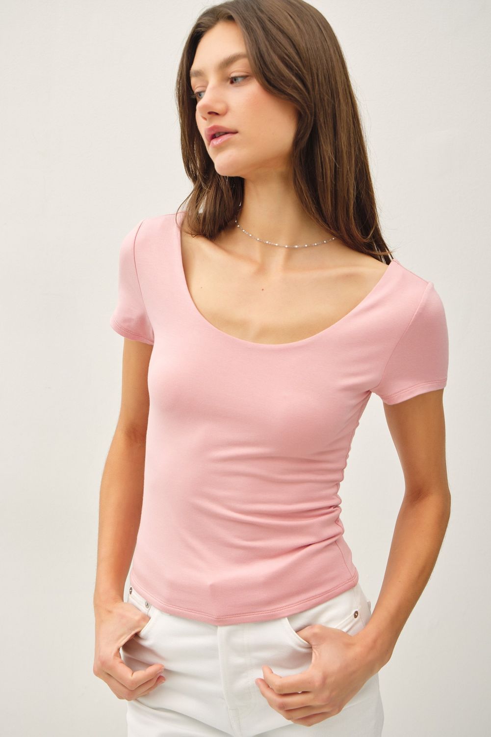 Dusty Pink BC Scoop Neck Top