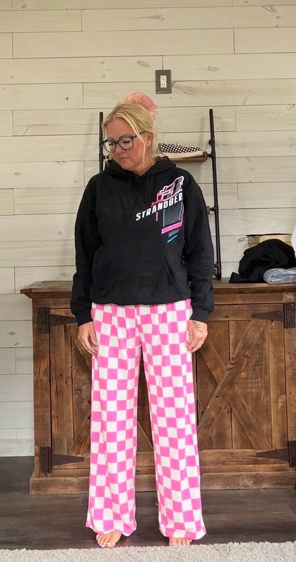 Checkered Wide Leg Pink Pants