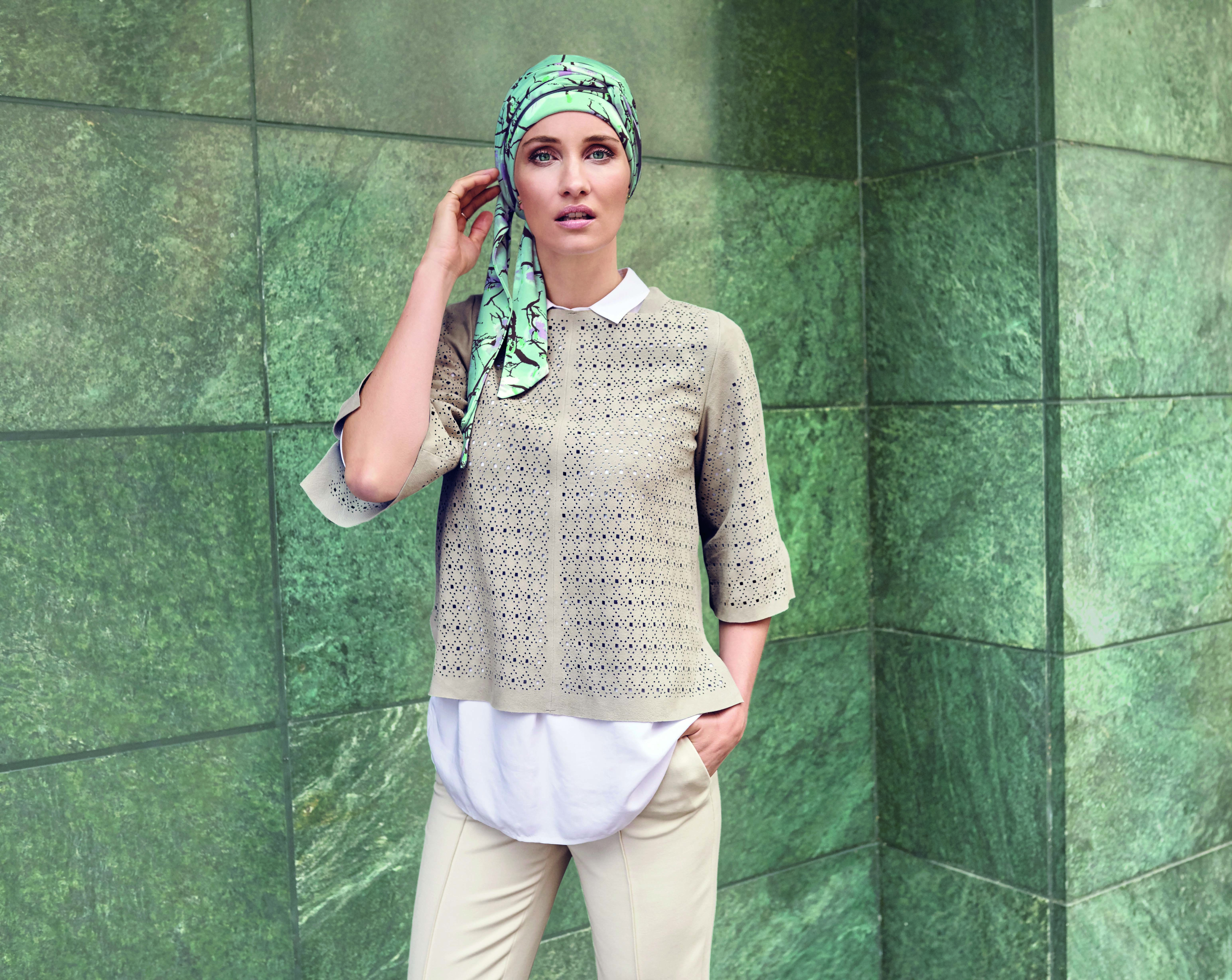 Akina Long Printed Scarf - Magnolia Blue