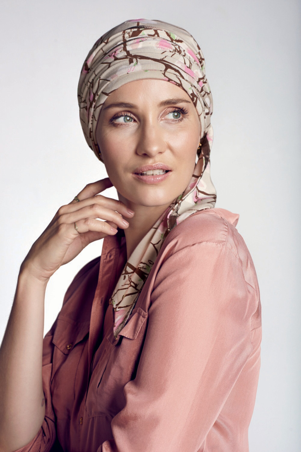 Akina Long Printed Scarf - Magnolia Beige