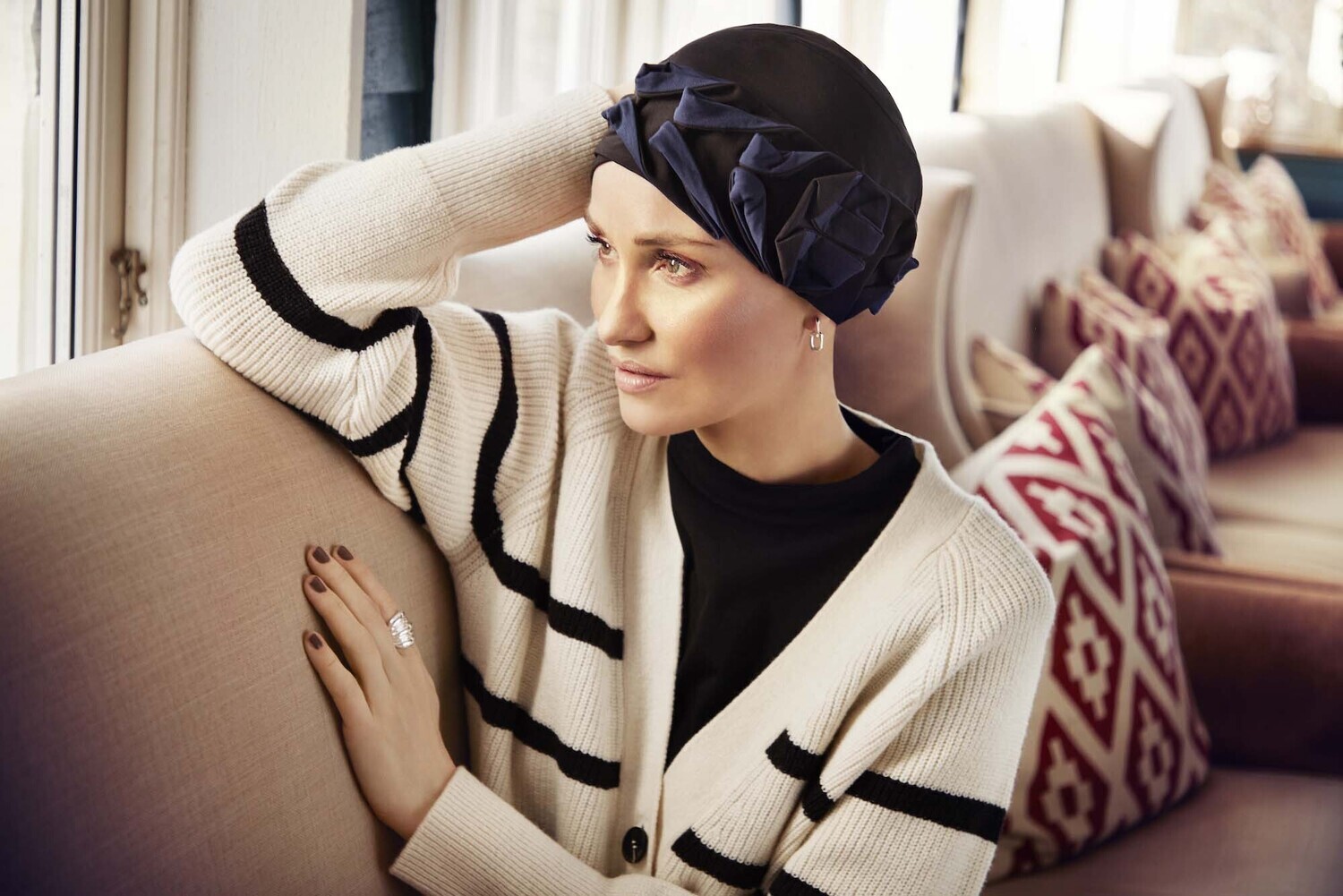 Nava Turban - Black With Blue
