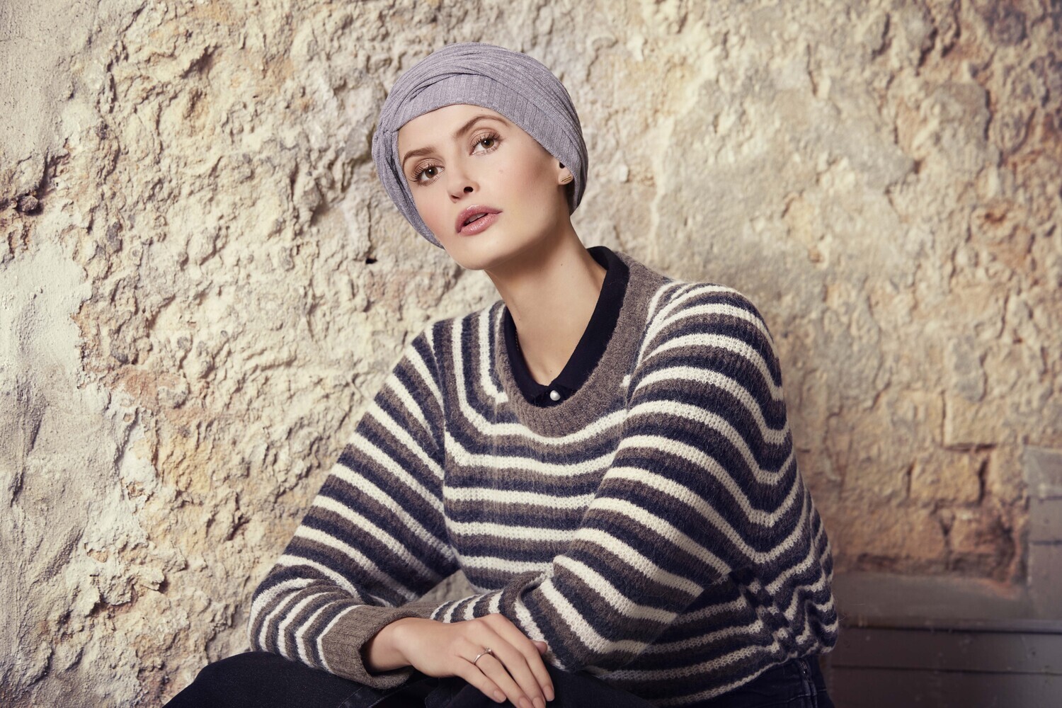 Rosa V Turban - Grey Melange