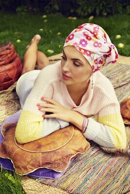 Sapphire Boho Printed Turban Set - Summer Daisies