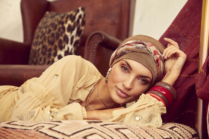 Scarlett Boho Turban Set - Caramel & Flowerpot Mix