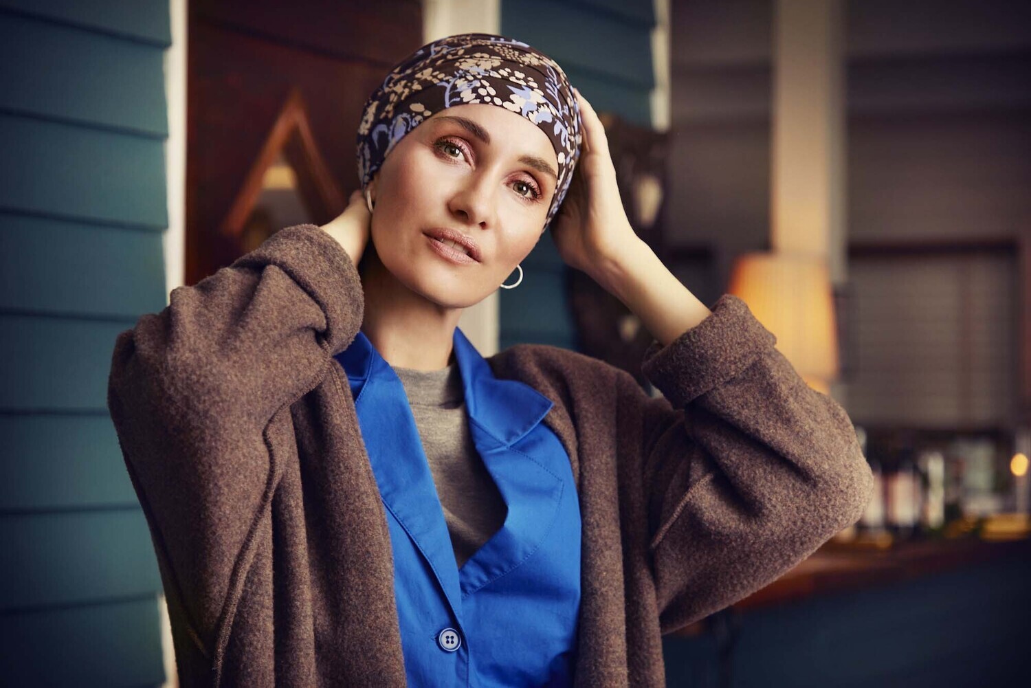 Yoga Printed Turban - Autumn Blues