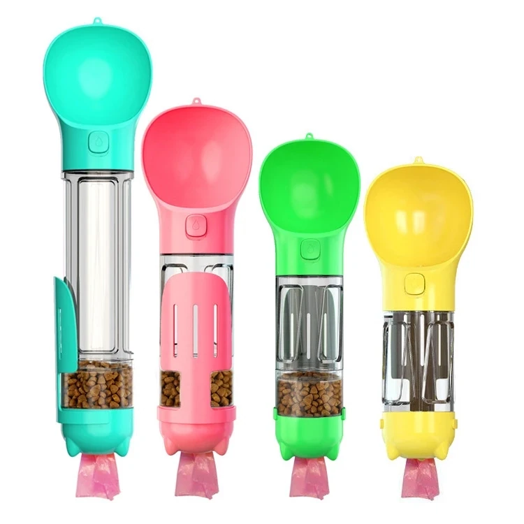 Dog Travel Water Food Bottle Portable Pet Feeder Drinking Cup Dish Cats Bowl Dispenser For Traveling Multifunctional Outdoor