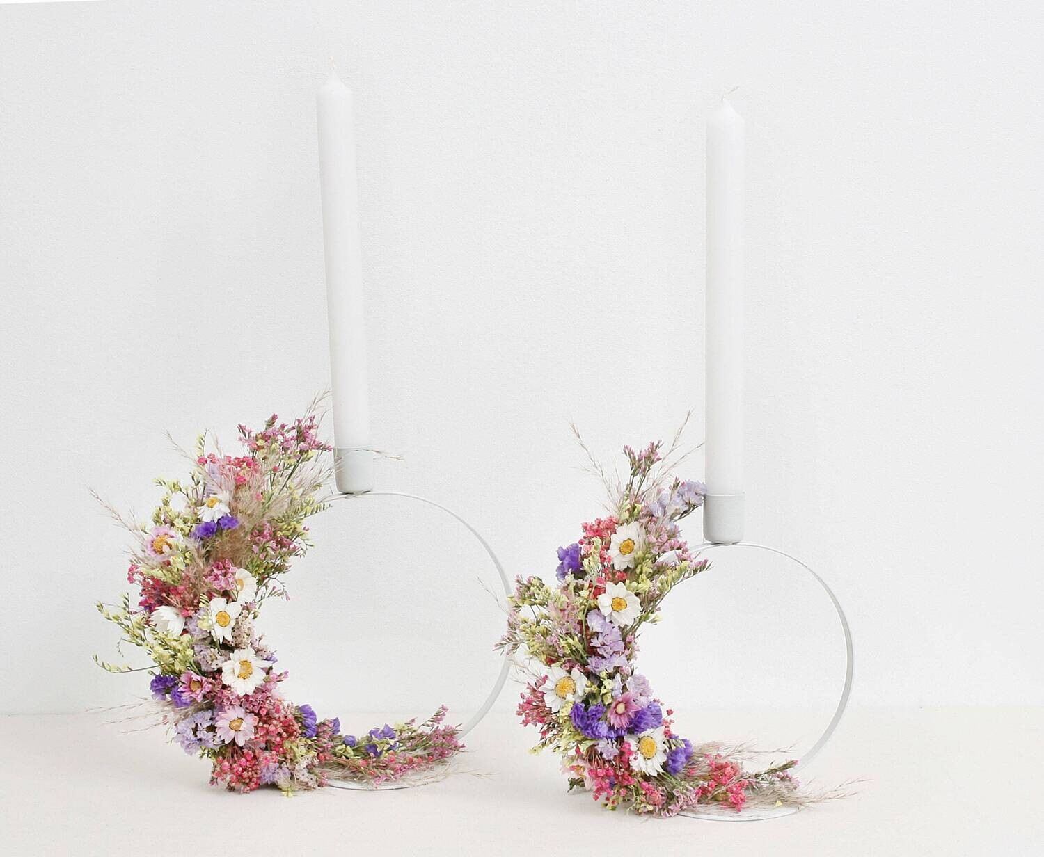 Kerzenständer weiß - Serie "Frühlingsgefühle"