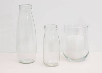 Tischdekoration - Vase in 2 Größen oder Windlichtglas