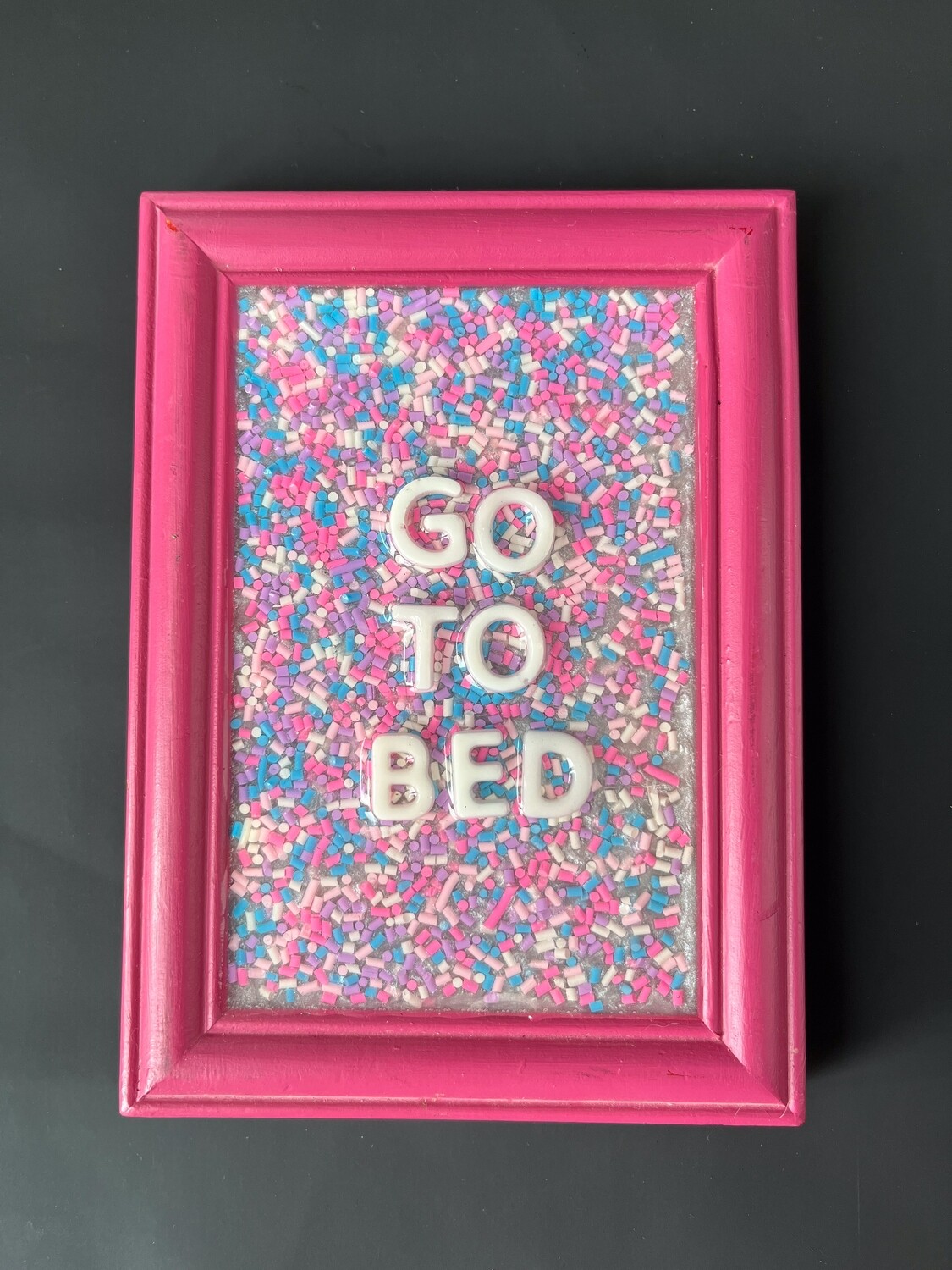 Framed Resin Artwork: Go to Bed