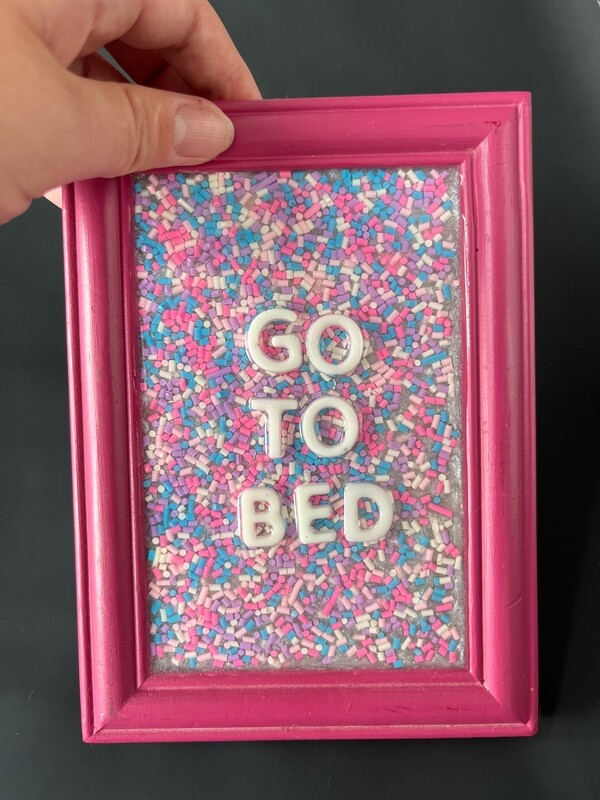 Framed Resin Artwork: Go to Bed